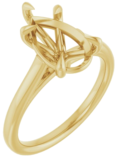 Sužadėtuvių Žiedas „Claw-Pong“ 14k yellow gold Pear 12mm x 7.5mm (1)