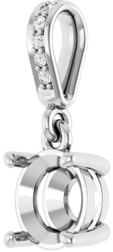 Pakabukas „Accented“ 585 Baltojo Aukso Round 6.5mm (2)