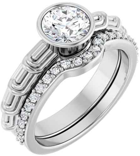 Sužadėtuvių Žiedas „Solitaire“ 585 Baltojo Aukso Round 6.5mm (6)