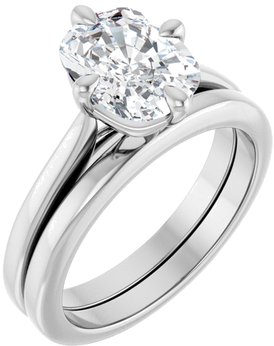 Sužadėtuvių Žiedas „Solitaire“ 14k white gold Elongated Cushion 9mm x 7mm (6)