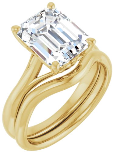 Sužadėtuvių Žiedas „Solitaire“ 14k yellow gold Emerald 10mm x 8mm (6)