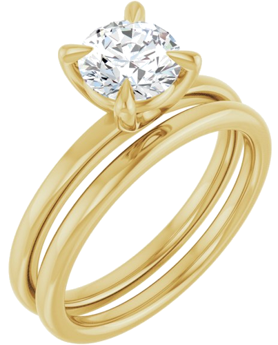 Sužadėtuvių Žiedas 14k yellow gold Round 6.5mm (6)