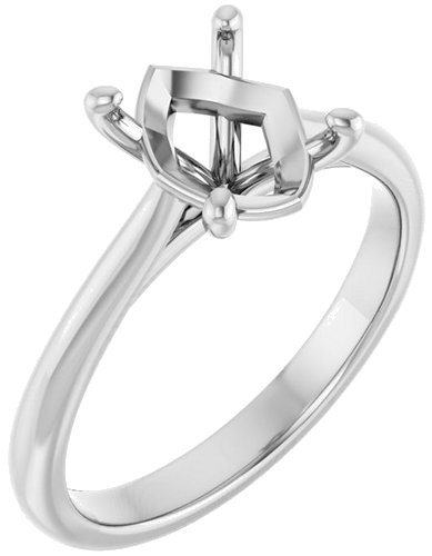 Sužadėtuvių Žiedas „Solitaire“ 10k white gold Oval 9mm x 7mm (1)