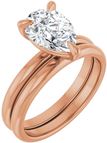 Sužadėtuvių Žiedas „Solitaire“ 14k rose gold Pear 10mm x 7mm (6)