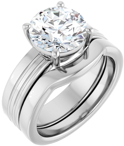 Sužadėtuvių Žiedas „Solitaire“ 18k white gold Round 9mm (6)