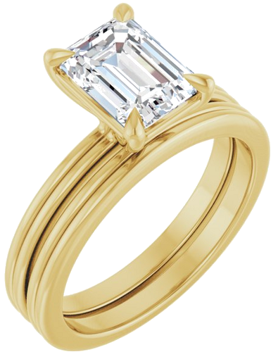 Sužadėtuvių Žiedas „Claw-Prong Solitaire“ 14k yellow gold Emerald 8mm x 6mm (6)
