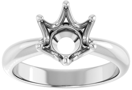 Sužadėtuvių Žiedas „Solitaire Crown-Inspired“ 14k white gold Round 8.2mm (3)