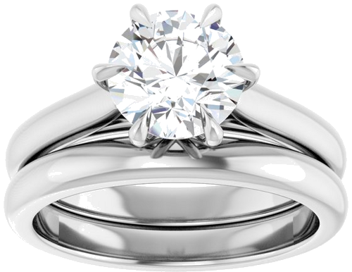 Sužadėtuvių Žiedas „Claw-Prong“ 14k white gold Round 7.4mm (8)