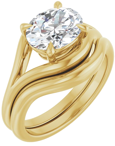Sužadėtuvių Žiedas „Claw-Prong Solitaire“ 14k yellow gold Oval 9mm x 7mm (6)