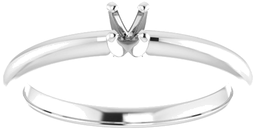 Sužadėtuvių Žiedas „Solitaire“ 585 Baltojo Aukso Round 3mm (3)