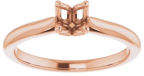 14K Rose  4.8 mm Round Solitaire Engagement Ring Mounting (3)