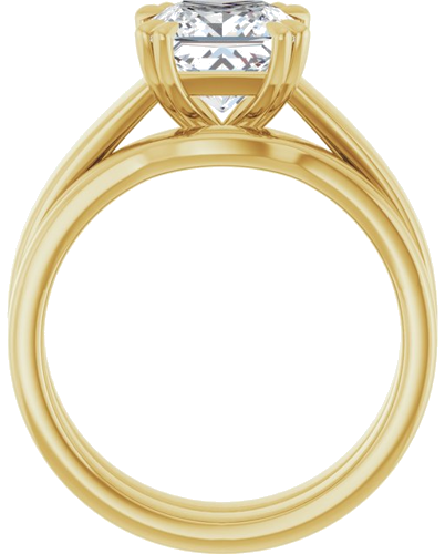 Sužadėtuvių Žiedas „Double Claw-Prong Solitaire“ 10k yellow gold Square 7mm (7)