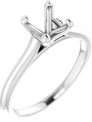 Sužadėtuvių Žiedas „Solitaire“ 585 Baltojo Aukso Cushion 6mm (1)