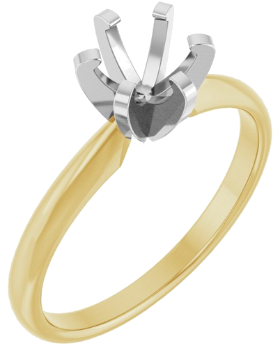 Sužadėtuvių Žiedas „Solitaire“ 14k yellow/white gold Round 5.8mm (1)