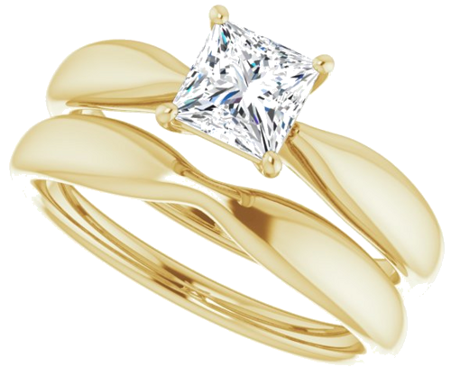 Sužadėtuvių Žiedas 14k yellow gold Square 5mm (10)