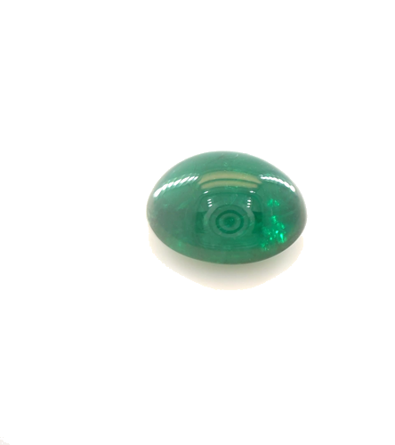 4.15 carat GREEN CABOCHON cut Oval Smaragdas (1)