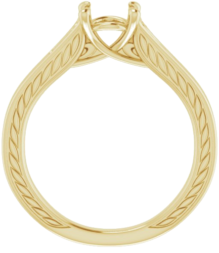 Sužadėtuvių Žiedas „Solitaire Scroll“ 14k yellow gold Round 6.5mm (2)