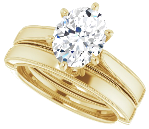 14K Yellow  9x7 mm Oval Solitaire Engagement Ring Mounting (10)