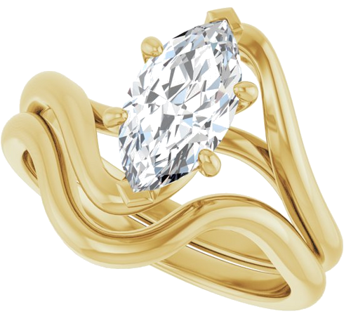 Sužadėtuvių Žiedas „Bypass“ 14k yellow gold Marquise 10.5mm x 5.5mm (10)