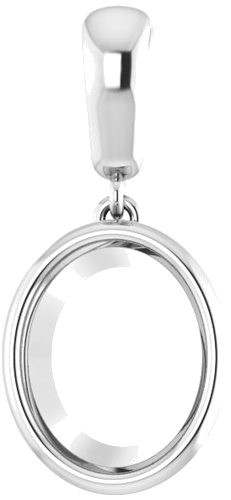 14K White  10x8 mm Oval Pendant Mounting (1)