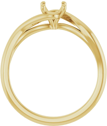Sužadėtuvių Žiedas „Bypass“ 14k yellow gold Round 5.2mm (2)
