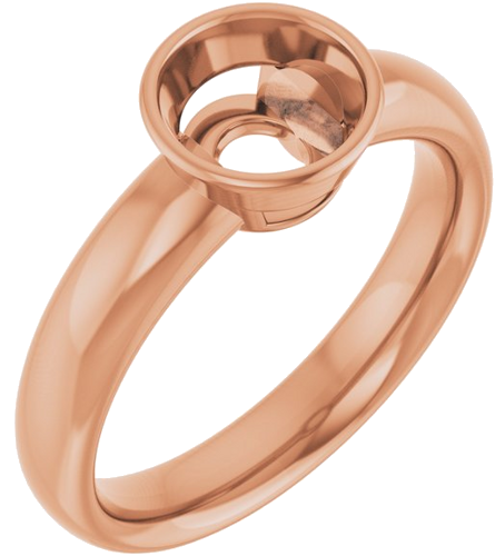 Sužadėtuvių Žiedas „Bezel-Set Solitaire“ 14k rose gold Round 6.5mm (1)