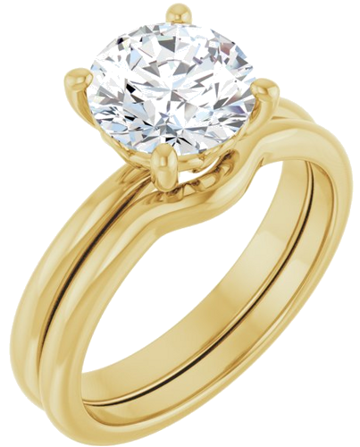 14K Yellow 8 mm Round Solitaire Engagement Ring Mounting (6)