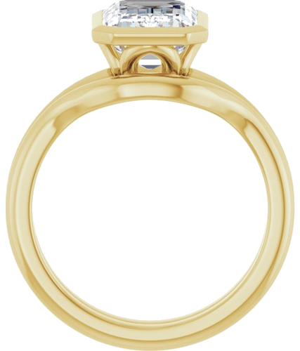 Sužadėtuvių Žiedas „Bezel-Set“ 14k yellow gold Emerald 10mm x 7mm (7)