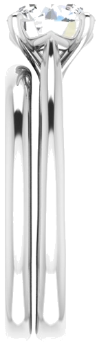 Sužadėtuvių Žiedas „Solitaire“ 585 Baltojo Aukso Round 7mm (9)