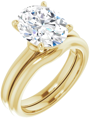 14K Yellow  11x9 mm Oval Solitaire Engagement Ring Mounting (6)