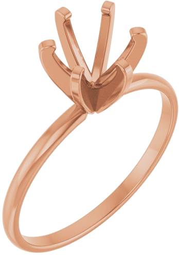 Sužadėtuvių Žiedas „Solitaire“ 14k rose gold Round 6.5mm (1)