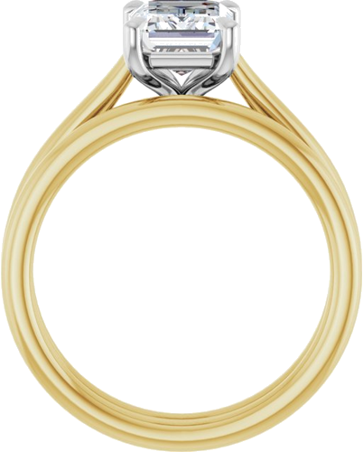 Sužadėtuvių Žiedas „Claw-Pong“ 14k yellow/white gold Emerald 8mm x 6mm (7)
