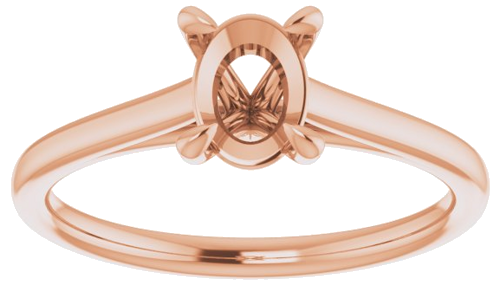 Sužadėtuvių Žiedas „Solitaire“ 585 Rožinis Aukso Oval 7mm x 5mm (3)