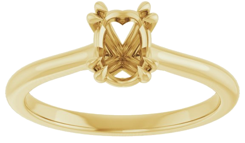 Sužadėtuvių Žiedas „Solitaire“ 585 Geltonojo Aukso Oval 7mm x 5mm (3)