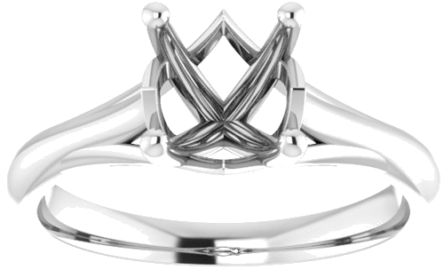 14K White 7.4 mm Round Solitaire Engagement Ring Mounting (3)