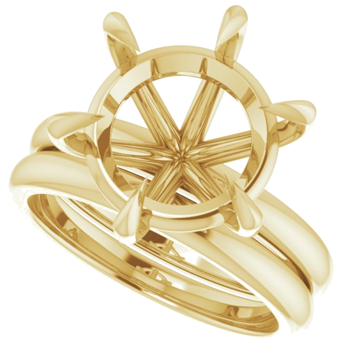 Sužadėtuvių Žiedas „Claw-Prong“ 18k yellow gold Round 12mm (10)