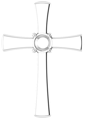 Pakabukas „Solitaire Cross“ 925 Sidabro Round 5.2mm (1)