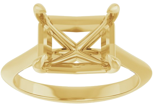 Sužadėtuvių Žiedas „Claw-Prong Solitaire“ 14k yellow gold Emerald 10mm x 8mm (3)