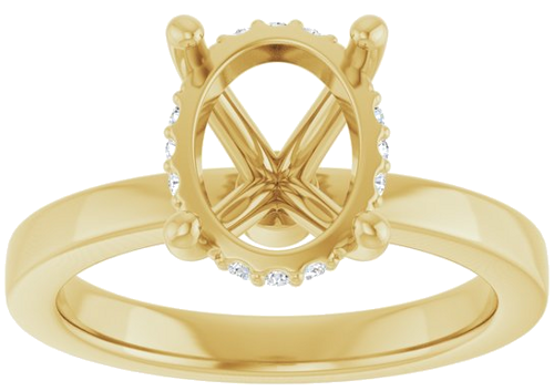 Sužadėtuvių Žiedas „Hidden Halo-Style“ 14k yellow gold Oval 10mm x 8mm (3)
