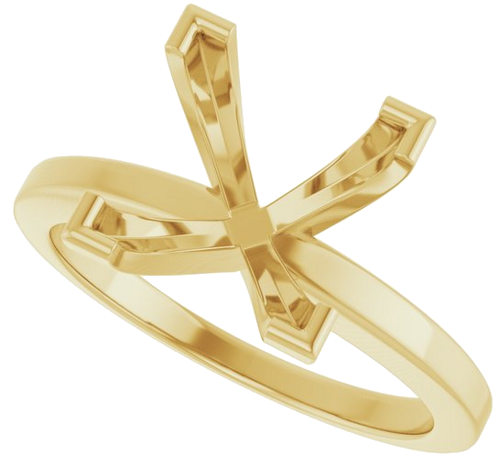 Sužadėtuvių Žiedas 14k yellow gold Square 8mm (5)