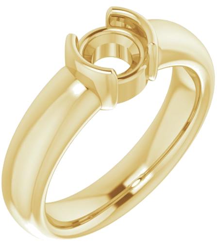 Sužadėtuvių Žiedas „Half Bezel Solitaire“ 585 Geltonojo Aukso Round 5.8mm (1)