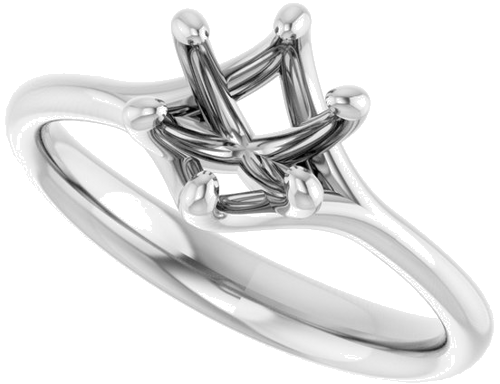 Sužadėtuvių Žiedas „Solitaire“ 585 Baltojo Aukso Round 6.5mm (5)