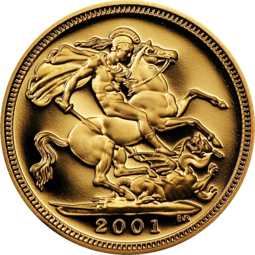 Pusė Sovereno Elžbieta II (1998-2015) Didžioji Britanija auksinė moneta (2)