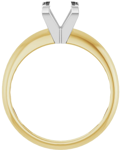 Sužadėtuvių Žiedas „V-End Solitaire“ 585 Baltojo Ir Geltonojo Aukso Square 6mm (2)