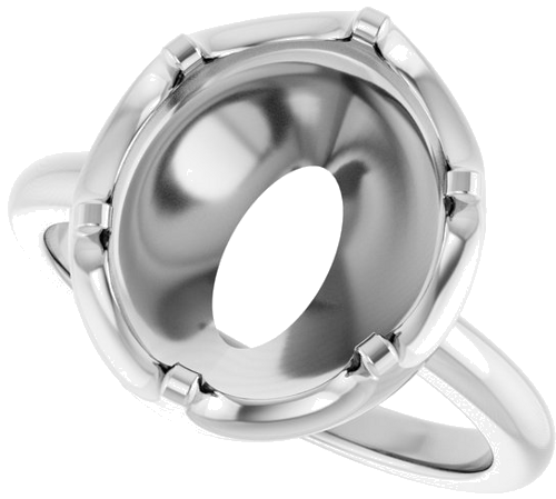 Sužadėtuvių Žiedas „Solitaire“ 14k white gold Oval 12mm x 10mm (5)