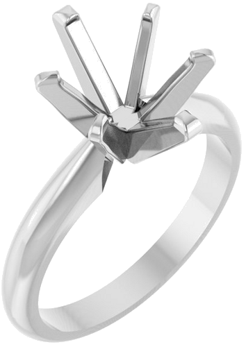 Sužadėtuvių Žiedas „Solitaire“ 14k white gold Oval 10mm x 8mm (1)