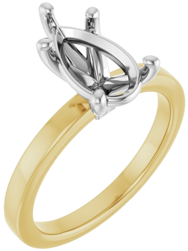 Sužadėtuvių Žiedas „Solitaire“ 14k yellow/white gold Pear 11.5mm x 7mm (1)