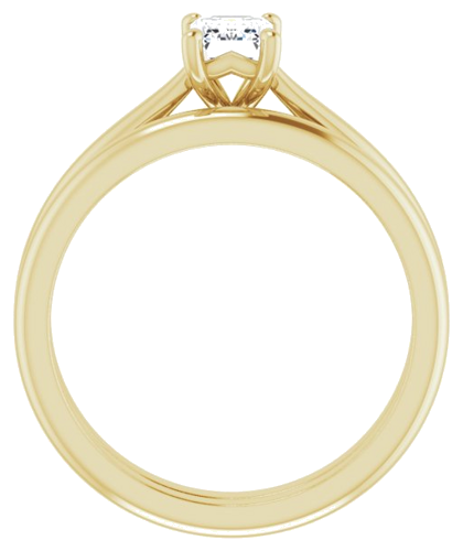 Sužadėtuvių Žiedas „Solitaire“ 14k yellow gold Emerald 6mm x 4mm (7)