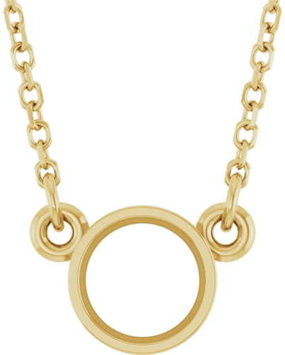 14K Yellow 5.2 mm Round Bezel-Set Solitaire 18  Necklace Mounting (1)