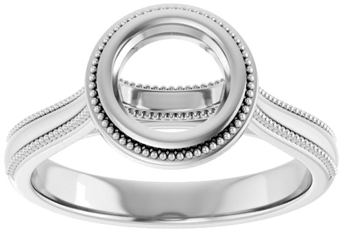 Sužadėtuvių Žiedas „Bezel-Set Solitaire“ 18k white gold Round 6.5mm (3)